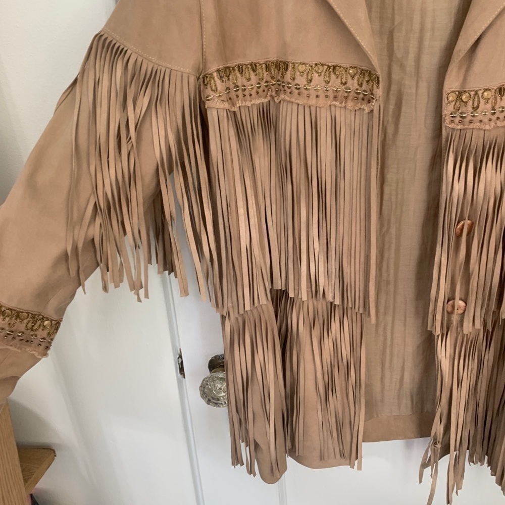 Free People x Brenda Knight Collab- Fringe Embroidered Jacket (NWOT) - Picture 6 of 7